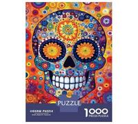 1000 Piece Jigsaw Puzzle for Adults Vibrant Skull Art -9 Puzzles for Adults Fun Games Precision Cutting Difficult And Challenge 38x26cm/1000pcs