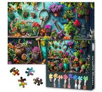 1000 Piece Jigsaw Puzzle for Adults Vibrant Summer Garden Shed Overflowing with Colorful Flowers Jigsaw Puzzles Cottage Garden Paper Puzzles 50.5x70.5cm