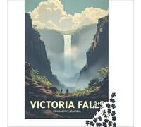 1000 Piece Jigsaw Puzzle for Adults Victoria Falls Poster Staycation Kill Time for Educational Game Gifts Ideas 38x52cm