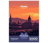 1000 Piece Jigsaw Puzzle for Adults Vienna Sunset Skyline Puzzles for Adults Fun Games Precision Cutting Difficult And Challenge 70x50cm/1000pcs