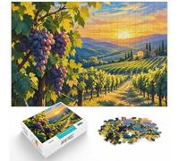 1000 Piece Jigsaw Puzzle for Adults, Vineyard Landscape at Sunset | As a Christmas gift idea, this adult jigsaw puzzle with 1000 pieces makes a thoughtful gift for adult puzzle fans.