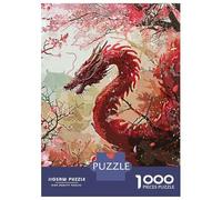 1000 Piece Jigsaw Puzzle for Adults Vintage Red Dragon Jigsaw for Adults Relaxing Games Stress Reliever Birthday And Unique Gifts 70x50cm/1000pcs