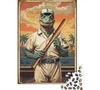 1000-Piece Jigsaw Puzzle for Adults, Vintage Saurian Slugger 5, 52x38cm/1000pcs, Shared Puzzle Activity, Quiet Home Time And Friends And Family