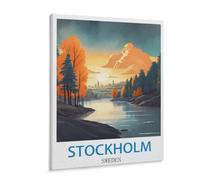 1000 Piece Jigsaw Puzzle for Adults,Vintage Travel Poster Stockholm Sweden,paper Puzzle - for Adults Teens Educational Toys Gifts(38x26cm)-A23