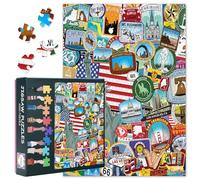 1000 Piece Jigsaw Puzzle for Adults Vintage Travel Sticker Puzzles Landmark Graphics Sticker Challenging Puzzle Retro Stickers Jigsaw Puzzles Crafts Great for Family Activity Game(50.5x70.5cm)