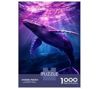 1000 Piece Jigsaw Puzzle for Adults Violet Whale's Graceful Dive Adult Jigsaw Puzzle Relaxing Games Staycation Kill Time Difficult And Challenge 38x26cm/1000pcs