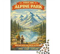 1000-Piece Jigsaw Puzzle for Adults, Visit An Alpine Park Vintage, 70x50cm/1000pcs, Relaxing Winter Hobby, Quiet Evening Leisure And Time at Home