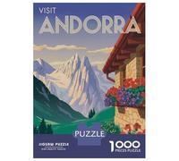 1000 Piece Jigsaw Puzzle for Adults Visit Andorra Travel Jigsaw Toy Wall Decor Difficult Hard Unique Gifts for Birthday And Christmas 52x38cm/1000pcs