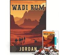 1000 Piece Jigsaw Puzzle for Adults Wadi Rum in Jordan, Brain Teaser Game, Precision Cutting, Artists Collection, Fine Art 38x52cm