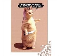 1000 Piece Jigsaw Puzzle for Adults, WAR MONGERING CAT, 38x26cm/1000pcs, Thoughtful Gift Idea, Family Activity And Couples And Families