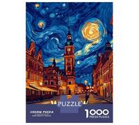 1000 Piece Jigsaw Puzzle for Adults Warsaw Poland Starry Night Art Jigsaw Puzzle Toy Wall Decor Wall Decoration Difficult And Challenge 52x38cm/1000pcs