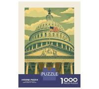 1000 Piece Jigsaw Puzzle for Adults Washington D.C. Capitol Building Illustration Jigsaw Toy Wall Decor Difficult Hard Unique Gifts for Birthday And Christmas 70x50cm/1000pcs