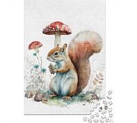 1000 Piece Jigsaw Puzzle for Adults, Watercolor Animal Squirrel, 70x50cm/1000pcs, Shared Puzzle Activity, Quiet Home Time And Weekend Downtime