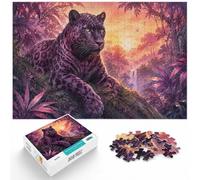 1000 Piece Jigsaw Puzzle for Adults, Watercolor Panther in Pink Jungle | For shared winter evenings: Adult jigsaw puzzle with 1000 pieces gives puzzle fans a longer challenge for winter downtime.