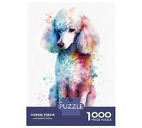 1000 Piece Jigsaw Puzzle for Adults Watercolor Poodle Painting Puzzles for Adults Relaxing Games Pattern Assembly for Is Ideal As A Gift 70x50cm/1000pcs