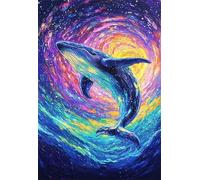 1000 Piece Jigsaw Puzzle for Adults Watercolor Whale - Fun Challenges & Brainteasing Adult Jigsaws - Puzzle Games 1000 Piece