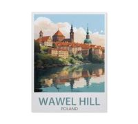 1000 Piece Jigsaw Puzzle for Adults,Wawel Hill Poland vintage travel poster,paper Puzzle - for Adults Teens Educational Toys Gifts(38x26cm)-BB98