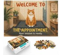 1000 Piece Jigsaw Puzzle for Adults, Welcome to the Appointment Cat Poster