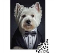 1000 Piece Jigsaw Puzzle for Adults, Well Dressed Westie Dog 1