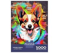 1000 Piece Jigsaw Puzzle for Adults Welsh Corgi Dog Graffiti Adult Jigsaw Puzzle Toy Wall Decor Precision Cutting Unique Gifts for Birthday And Christmas 70x50cm/1000pcs