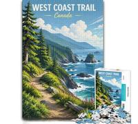 1000 Piece Jigsaw Puzzle for Adults, West Coast Trail Canada Landscape Art | For puzzle time at home, this adult jigsaw puzzle with 1000 pieces fits a regular jigsaw hobby.