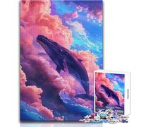 1000 Piece Jigsaw Puzzle for Adults Whale in The Sky Perfect for Calm Leisure Hours High Grade Precise Cut Play Toy Size 38x52cm