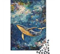 1000 Piece Jigsaw Puzzle for Adults Whale Ocean Painting Art Puzzles for Adults Relaxing Games Pattern Assembly for Is Ideal As A Gift 38x26cm/1000pcs