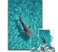 1000 Piece Jigsaw Puzzle for Adults Whale Shark in Turquoise Water Toys Educational Games Staycation Kill Time Great Gift (50x75cm)