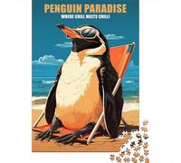 1000-Piece Jigsaw Puzzle for Adults, Where Chill Meets Chill, 38x26cm/1000pcs, Smooth White Cardboard Pieces; for Relaxed Evenings at The Table