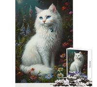 1000 Piece Jigsaw Puzzle for Adults Whiskered Serenity in Bloom - Educational Games For Family Fun Toy Wall Decor Enhance Love between Couples (38x26cm)