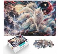 1000 Piece Jigsaw Puzzle for Adults, White Nine Tailed Fox Yin Yang-1 | For quiet Christmas days: Adult jigsaw puzzle with 1000 pieces; for winter leisure at home with the complete challenge to.