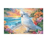 1000 Piece Jigsaw Puzzle for Adults White Parrot on Beach 1000 PCS 75x50cm Winter Holiday Indoor Activity Perfect for Cold Days Family Time Together Fun Hobby Gift