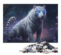 1000 Piece Jigsaw Puzzle for Adults White Tiger in The Jungle Jigsaw Puzzles for Adults Wood Jigsaw Family Puzzle Game 75x50cm/1000pcs