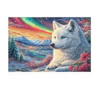 1000 Piece Jigsaw Puzzle for Adults White Wolf Sunset Snow Mountain 75x50cm High Difficulty Puzzle for Advanced Players Great for Skill Training Challenge Yourself Gift