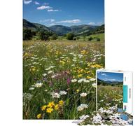 1000 Piece Jigsaw Puzzle for Adults Wildflower Meadow in A Valley Adult Jigsaw Puzzle Hands-on Game Pattern Assembly Birthday And Unique Gifts (Size 38x52cm)