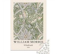 1000 Piece Jigsaw Puzzle for Adults, William Morris Windrush Floral Green, 70x50cm/1000pcs, Winter Indoor Activity, Quiet Evening Leisure And Time at Home