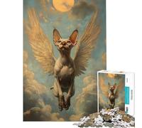 1000 Piece Jigsaw Puzzle for Adults Winged Sphynx Cat Challenging Game Toys Relaxing Games Presents for Women Great Gifts And Toys (Size 50x75cm)