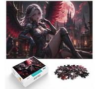 1000 Piece Jigsaw Puzzle for Adults, Winged Warrior Woman with Red Eyes | For adult puzzle fans, this adult jigsaw puzzle with 1000 pieces keeps the challenge engaging over a longer puzzle session.