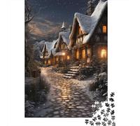1000-Piece Jigsaw Puzzle for Adults, Winter Cottage Magic, 70x50cm/1000pcs, Idea, Screen-Free Activity And Holiday Downtime