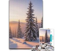 1000 Piece Jigsaw Puzzle for Adults, Winter Forest at Sunrise | Adult puzzle challenge on Sunday afternoons for patient puzzling.