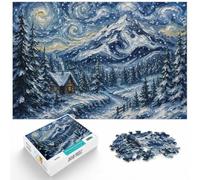 1000 Piece Jigsaw Puzzle for Adults, Winter Mountain Landscape Painting | For a thoughtful indoor hobby: Adult jigsaw puzzle with 1000 pieces works for solo puzzling or shared time.