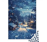 1000 Piece Jigsaw Puzzle for Adults, Winter Village at Twilight