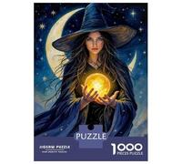 1000 Piece Jigsaw Puzzle for Adults Witch Holding Moon Ball Puzzles for Adults Family Game A Work of Art Unique Gifts for Birthday And Christmas 38x26cm/1000pcs