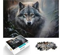 1000 Piece Jigsaw Puzzle for Adults Wolf Artwork - A Portrait of the Alpha Made of cardboard for age 14 years and over Intellectual game Gift for birthdays。size:26x38cm/10.24x14.96inch