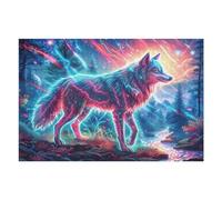 1000 Piece Jigsaw Puzzle for Adults Wolf Aurora Forest Night 75x50cm for 14+s Teens Adults Fun Family Activity Holiday Time Together Gift