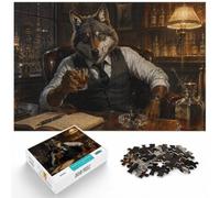 1000 Piece Jigsaw Puzzle for Adults, Wolf Bartender with Whiskey | For adults who enjoy puzzles over the holidays: Adult jigsaw puzzle with 1000 pieces suits quiet days around New Year.