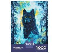 1000 Piece Jigsaw Puzzle for Adults, Wolf Forest Animal Artwork, Creative Leisure Activity, Festive Season Fun, Precision Cut Pieces, 52x38cm/1000pcs