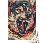 1000 Piece Jigsaw Puzzle for Adults Wolf Head Poster Art Print Jigsaw for Adults Hands-on Game Improve Memory Birthday And Unique Gifts 38x26cm/1000pcs