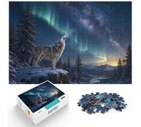 1000 Piece Jigsaw Puzzle for Adults, Wolf howling at the Milky Way | For the festive season, this adult jigsaw puzzle with 1000 pieces suits quiet days around New Year.