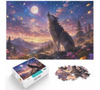 1000 Piece Jigsaw Puzzle for Adults, Wolf Howling at the Moon | For holiday gatherings and quieter moments, this adult jigsaw puzzle with 1000 pieces creates puzzle time on colder days.